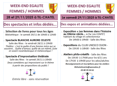 WEEK-END EGALITE FEMME / HOMME